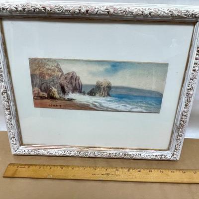 Framed Artwork - Coastal Landscape Painting signed J.Corning