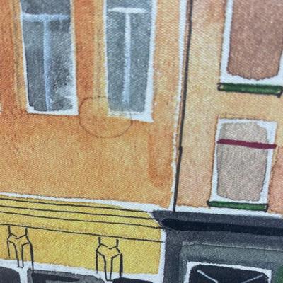 Framed Watercolor of Amsterdam signed
