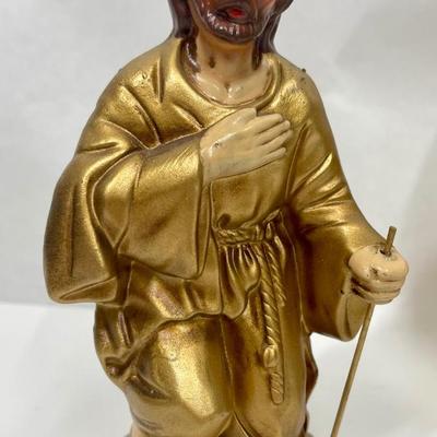 Vintage Gold Nativity Joseph Mary Baby Jesus Figurine Japan