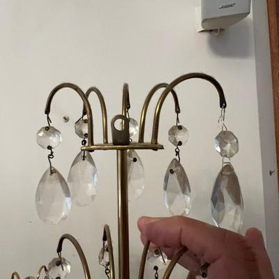 Pair of Ornate Brass/Glass Wall Sconces (LR-RG)