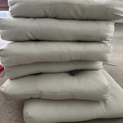 Lot of 6 RaceLeaf Seat Patio Cushions, 1 SunRox Bench Patio Cushion
