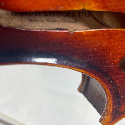 Vintage Copy of Antonius Stradivarius Facibat Cremona 1713 Violin Made in West Germany With Case And Accessories