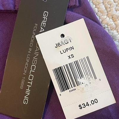 Brand New w/Tags - Great Plains Women's Purple Long-Sleeved Tee with Button-Adorned Sleeves (Size XS)