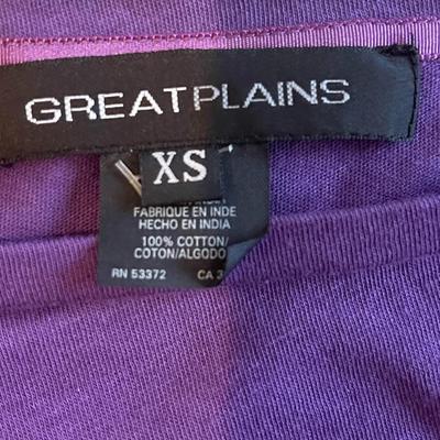 Brand New w/Tags - Great Plains Women's Purple Long-Sleeved Tee with Button-Adorned Sleeves (Size XS)