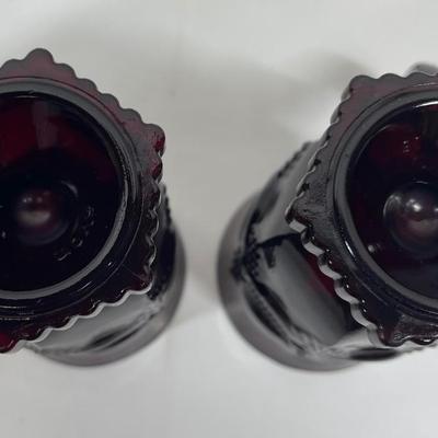 Avon Ruby Red Glass Mugs
