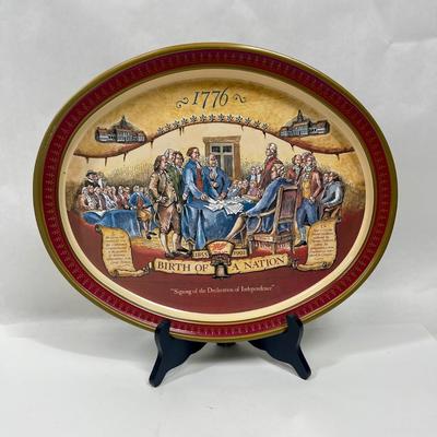 Oval Metal Platter - 1776 Birth of a Nation