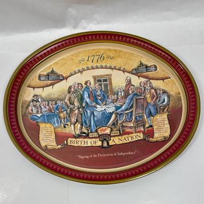 Oval Metal Platter - 1776 Birth of a Nation