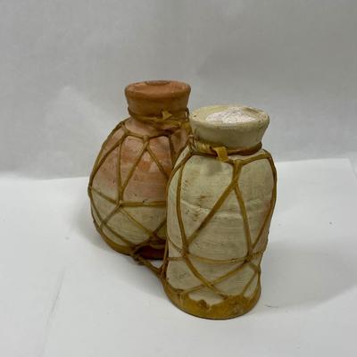 Vintage Terracotta Double Bongo Drums Rustic Primitive Southwestern