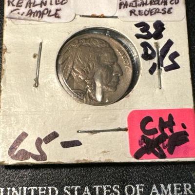 1938 D/S REALIGNED EXAMPLE INDIAN HEAD NICKEL D/S over