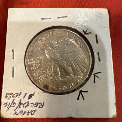 1942 WALKING LIBERTY MS60 DOUBLE DIE REV RARE