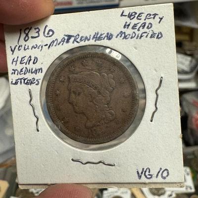 1836 LIBERTY HEAD MODIFIED ERROR