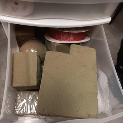 MULTI DRAWER ORGANIZER WITH RIBBON AND FLOWER ARRANGING SUPPLIES