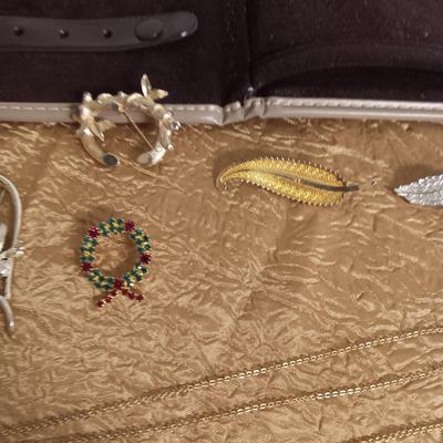JEWELRY TRAVEL BAG AND SOME COSTUME JEWELRY