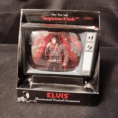 ELVIS PRESLEY ILLUMINATED MUSICAL "SUSPICIOUS MINDS" ORNAMENT