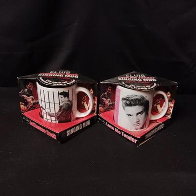 2 ELVIS SINGING MUGS