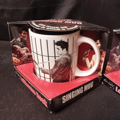 2 ELVIS SINGING MUGS