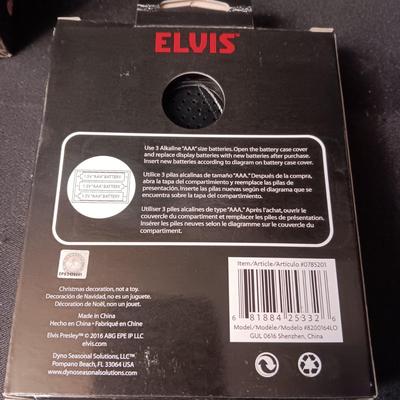 ELVIS ILLUMINATED MUSICAL ORNAMENT AND A 2ND ORNAMENT