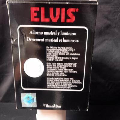ELVIS ILLUMINATED MUSICAL ORNAMENT PLUS AN ELVIS ORNAMENT