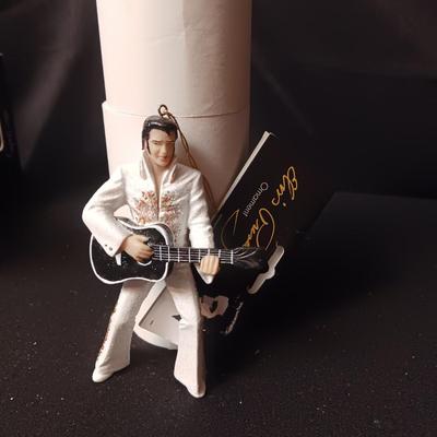 ELVIS ILLUMINATED MUSICAL ORNAMENT PLUS AN ELVIS ORNAMENT