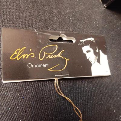 ELVIS ILLUMINATED MUSICAL ORNAMENT PLUS AN ELVIS ORNAMENT