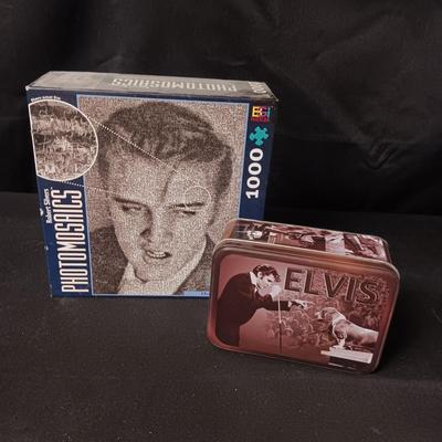 ELVIS PHOTOMOSAICS JIGSAW PUZZLE AND A TIN
