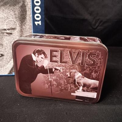 ELVIS PHOTOMOSAICS JIGSAW PUZZLE AND A TIN