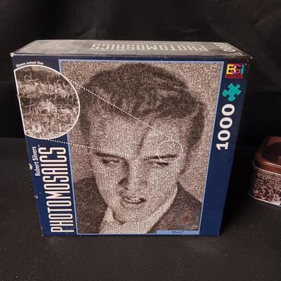 ELVIS PHOTOMOSAICS JIGSAW PUZZLE AND A TIN