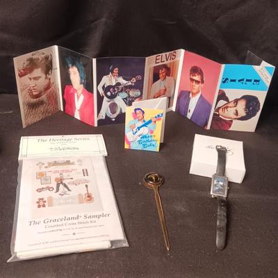 ELVIS WATCH, NEEDLEWORK KIT, LETTER OPENER AND MORE