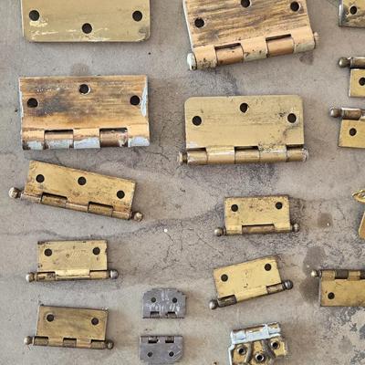 Large Lot of Brass Hinges