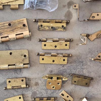 Large Lot of Brass Hinges