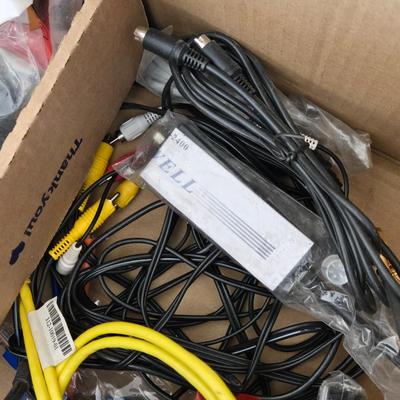 Large Lot of Cable, TV and Phone Line Wiring and Hardware