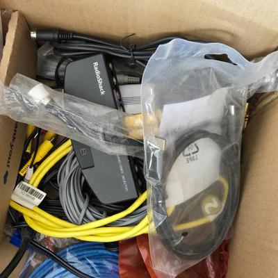 Large Lot of Cable, TV and Phone Line Wiring and Hardware