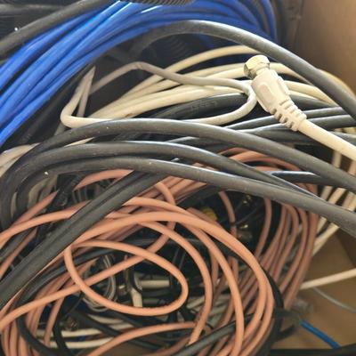 Large Lot of Cable, TV and Phone Line Wiring and Hardware