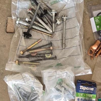 Bucket of Loose Nails, Screws, Washer