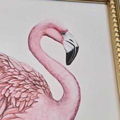 Gold Gilt Framed Pink Flamingo