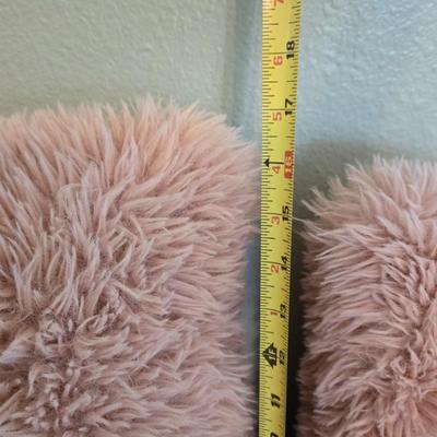 Pink Fluffy Faux Fur Pillows