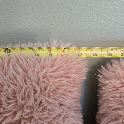 Pink Fluffy Faux Fur Pillows