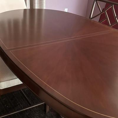 BERGER HOME ~ Beautiful Mahogany Oval Inlaid Table & Mahogany Chairs