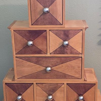 Stackable 3 Tier Wood Multi Drawer Chest