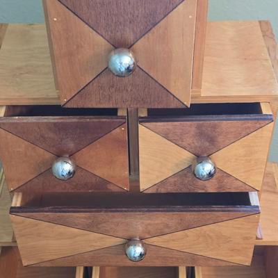 Stackable 3 Tier Wood Multi Drawer Chest