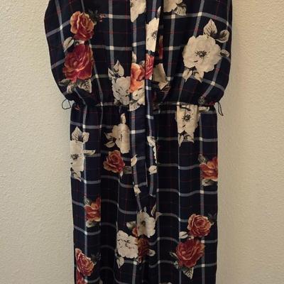 Plaid & Floral Jumper