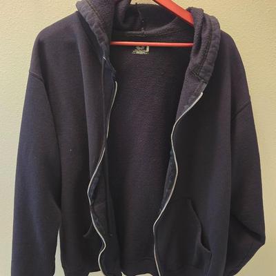 Black Hoodie and Black Jacket with Mixed Fabrics
