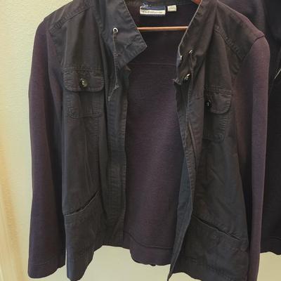 Black Hoodie and Black Jacket with Mixed Fabrics