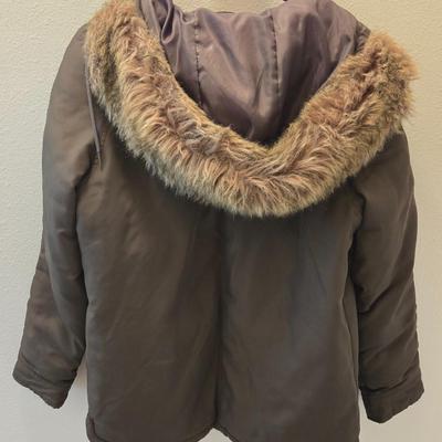 Army Green Faux Fur Lined Hooded Coat