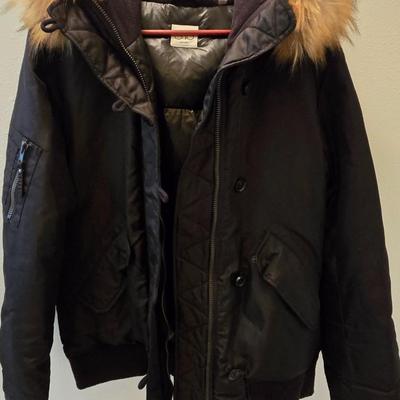 Black Coat With Faux Fur Lined Hood