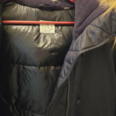 Black Coat With Faux Fur Lined Hood