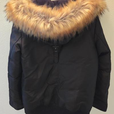 Black Coat With Faux Fur Lined Hood