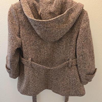Tweed Belted and Hooded Coat