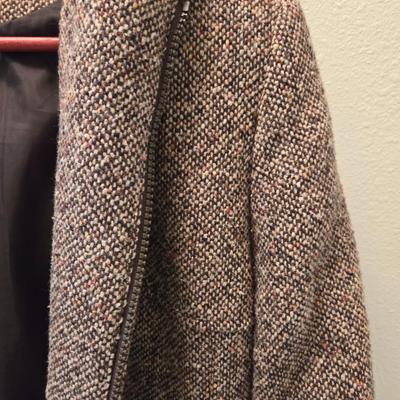 Tweed Belted and Hooded Coat
