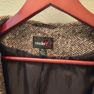 Tweed Belted and Hooded Coat